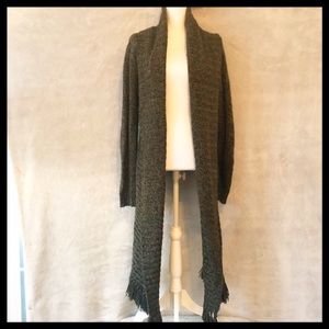 Kensie Gray/Green Cardigan Sweater Size L